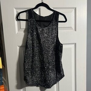 Lululemon Athletica Speckled Black Tank Top with Mesh